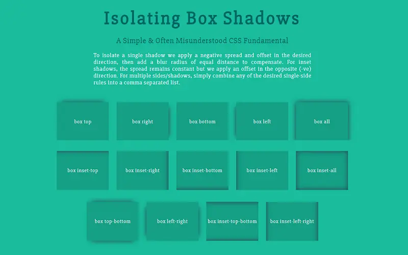 Isolating CSS Box Shadows
