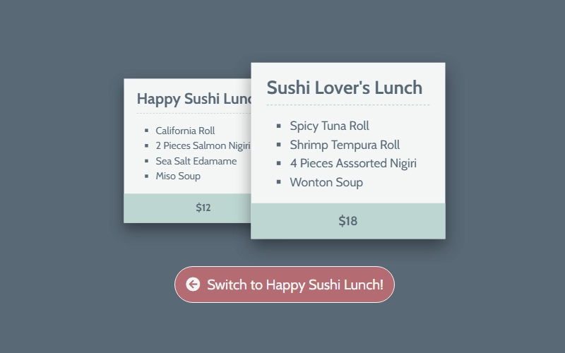 Overlapping Sushi Cards