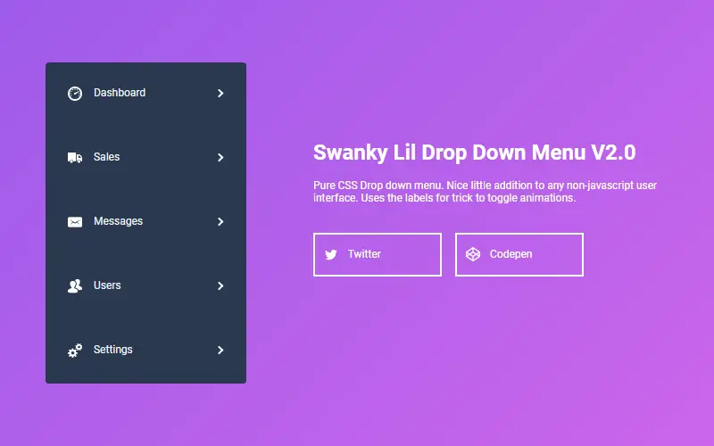 Swanky Pure CSS Drop Down Menu