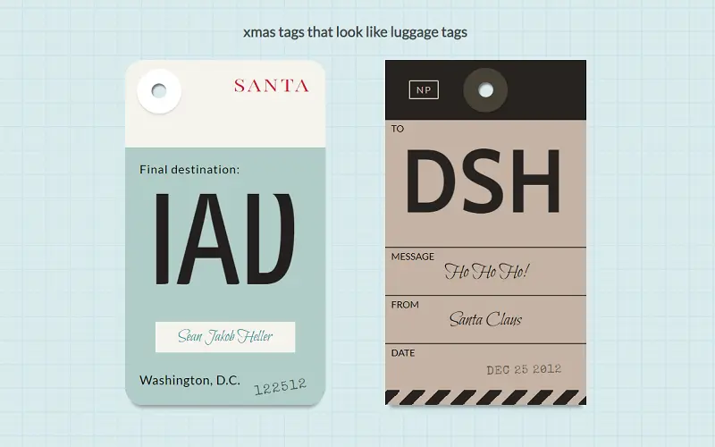 XMAS Tags That Look Like Luggage Tags