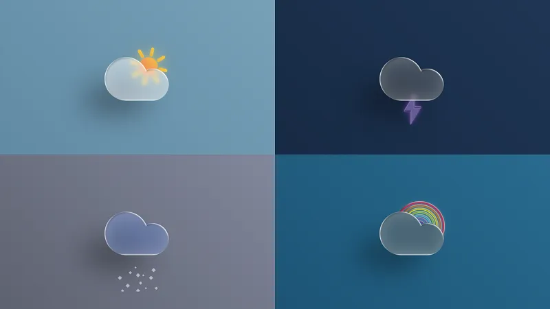 3D Glass Weather Icons