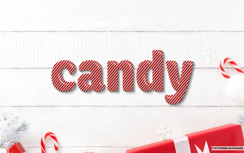 Christmas Candy Cane Text Effect with FS Pimlico