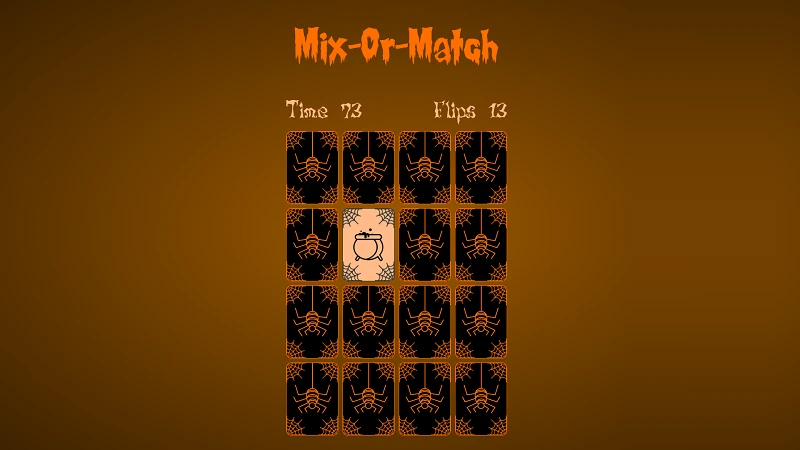 Halloween Card Matching Game