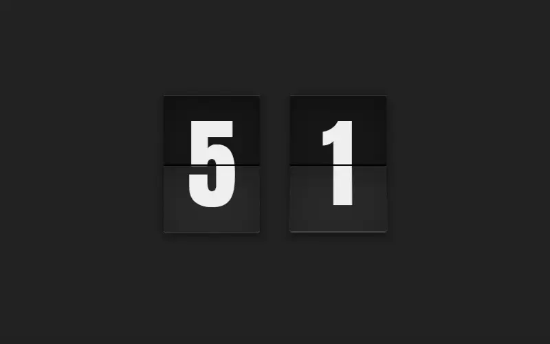 3D Flip Clock Counter in Pure CSS