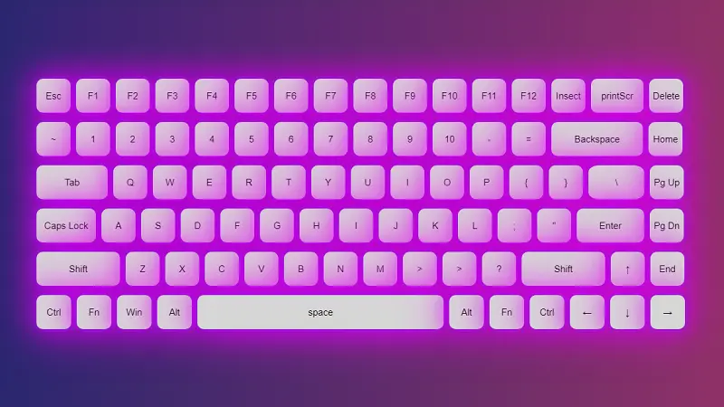 3D Glowing Keyboard