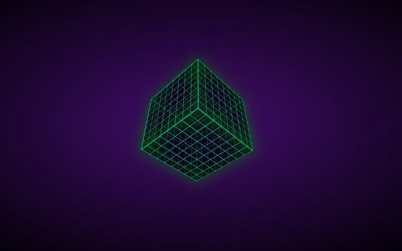 80s Retro Spinning Cube