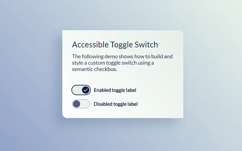 Accessible Custom Toggle Switch
