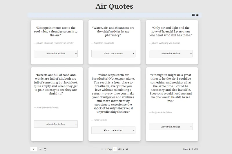Air Quotes Card Mode Grid