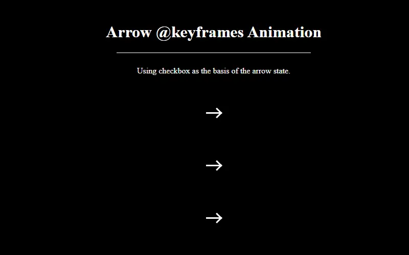 Arrow @keyframes Animation