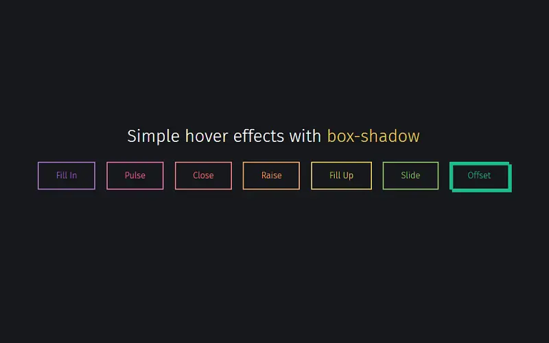 Button Hover Effects With Box-Shadow