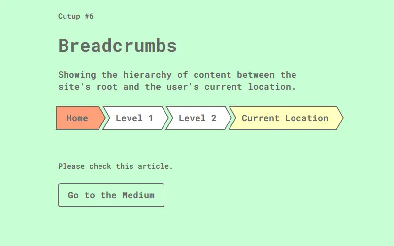 CSS Cut-Up Breadcrumbs