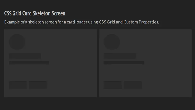 CSS Grid Card Skeleton Screen