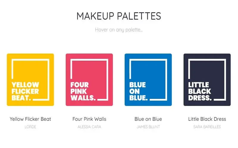 CSS Grid Makeup Palettes