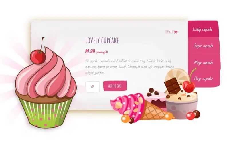 CSS Only Cupcake Slider With Sprinkles!