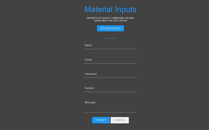 CSS-Only Material Inputs