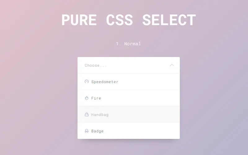 CSS Only Select