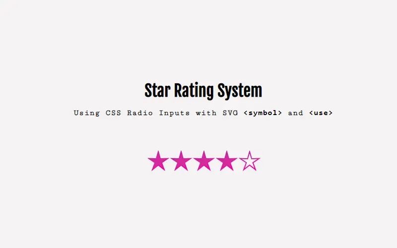 CSS Star Rating System With SVG