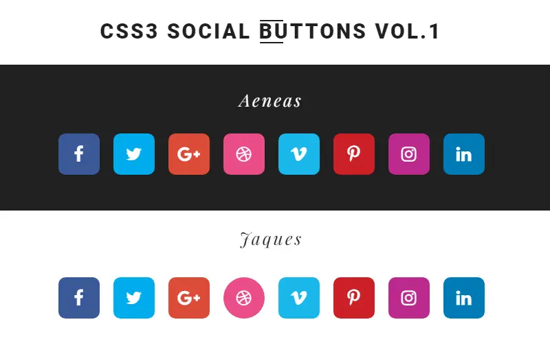 CSS3 Social Buttons
