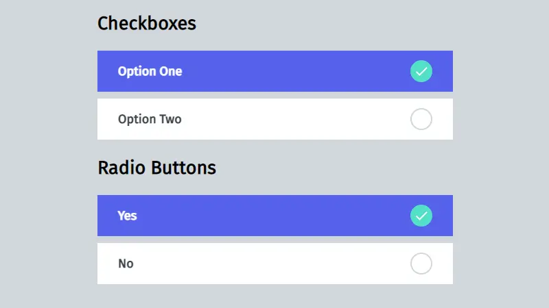 Checkboxes and Radio Groups