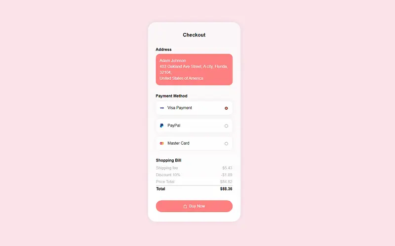 CSS Checkout Form