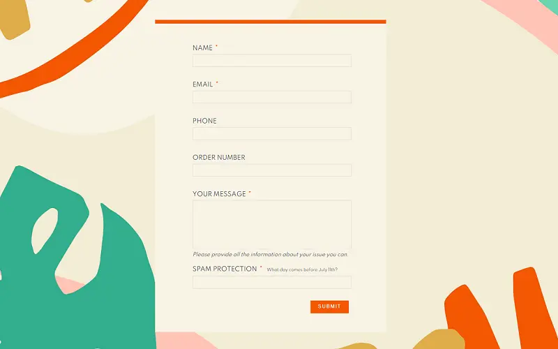Colorful Contact Form