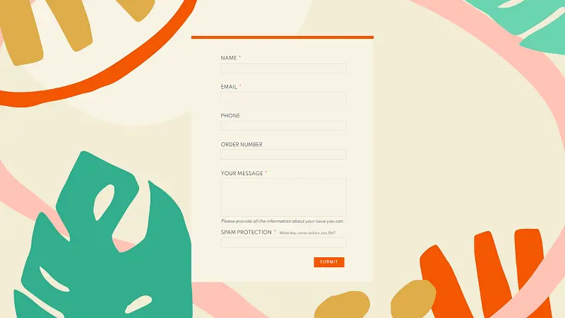 Colorful Contact Form