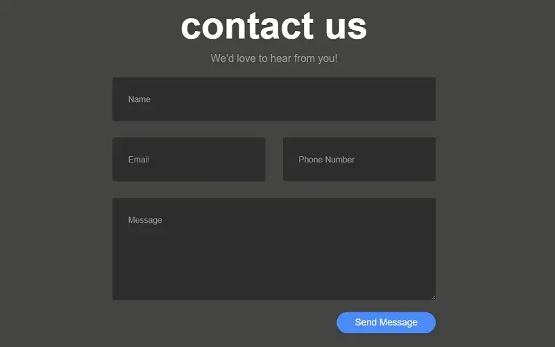 Contact Us Form – Frontend