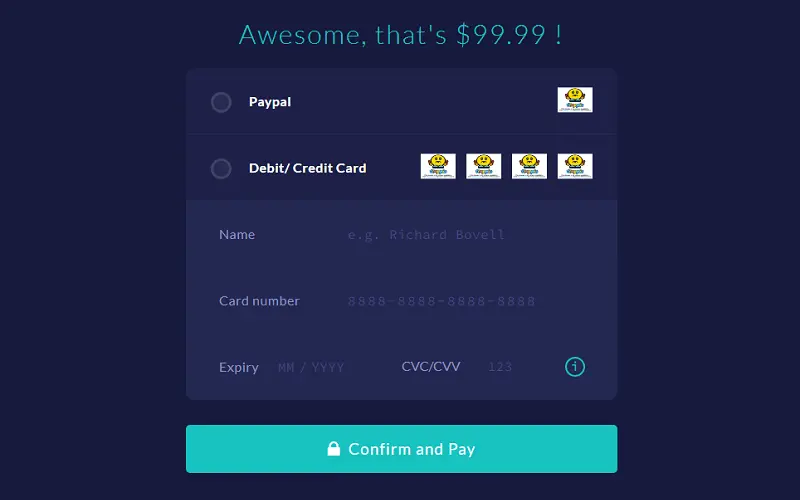 Credit Card: CSS Checkout Form