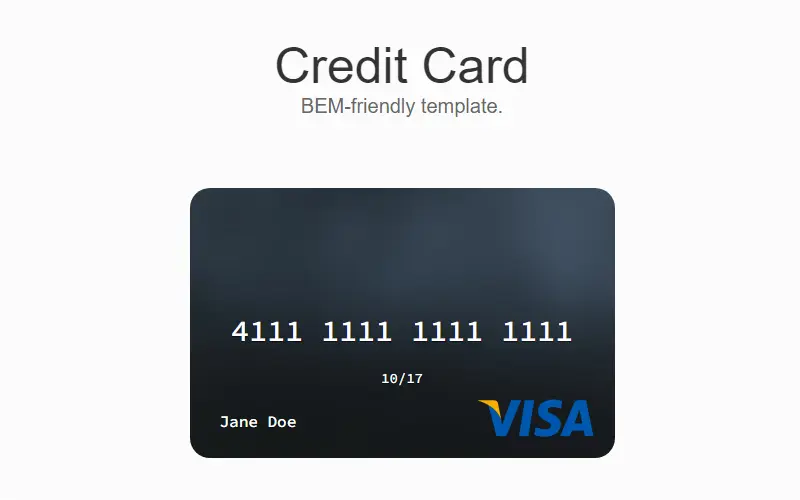 Credit Card Template