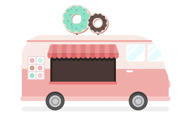 Donuts Truck Illustration