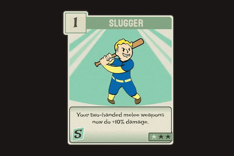 Fallout 76 CSS Slugger Perk Card