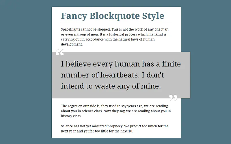 Fancy Blockquote Style