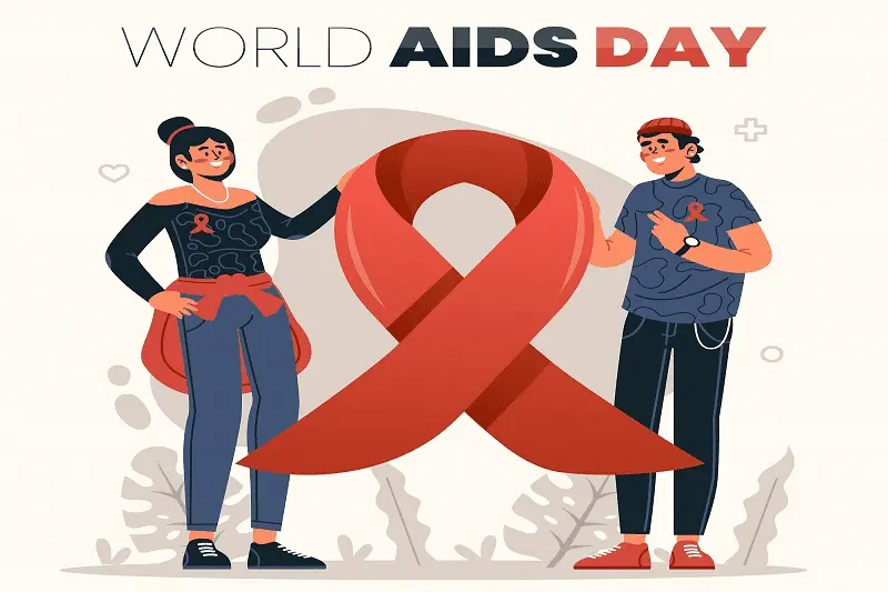 Flat world aids day illustration
