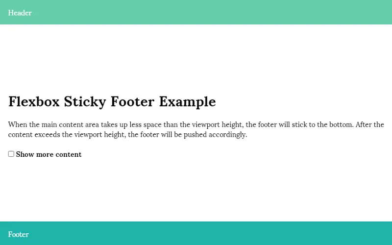 Flexbox Sticky CSS Headers and Footer Example