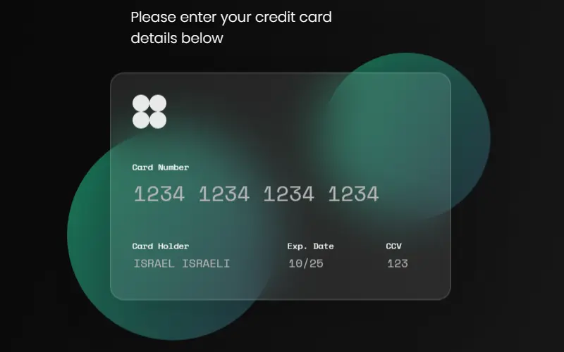 Glassmorphism Credit Card