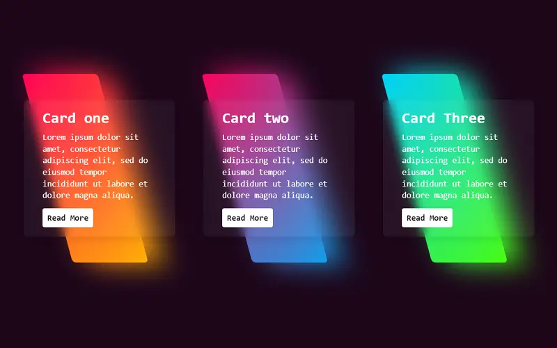 Glowing Gradient Glassmorphism Card