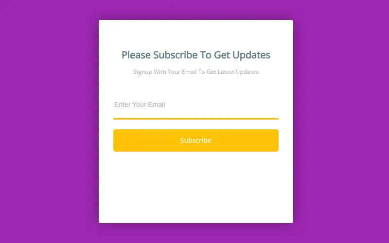 HTML And CSS Subscribe Form