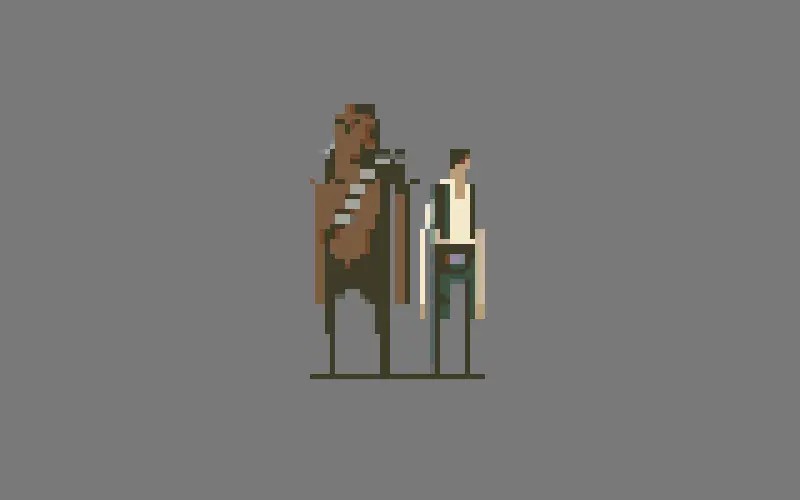 Han Solo and Chewbacca Pixel Art