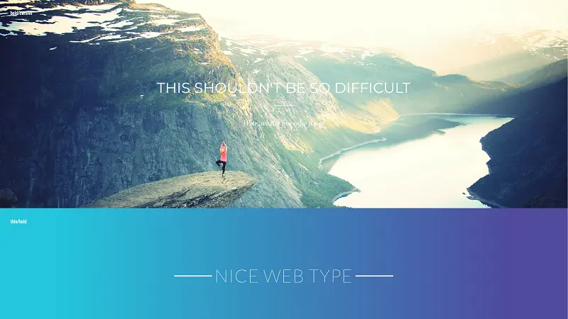 Hero Image Typography Playground: CSS Headers and Footer