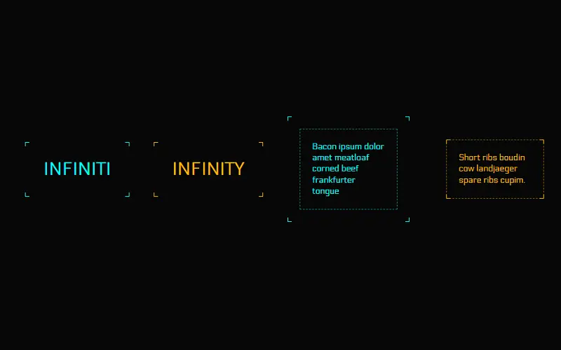 Infinity Glowline CSS Corners Box Buttons