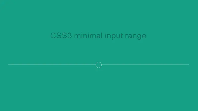Minimal Input Range Styling
