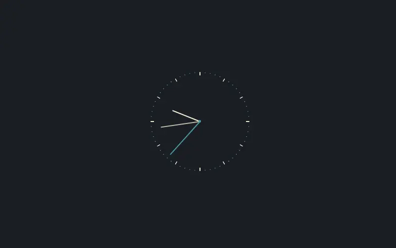 Minimalist Clock, Pure CSS with current time