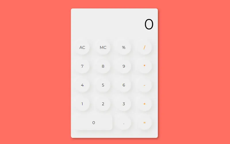 Neumorphism Calculator Design