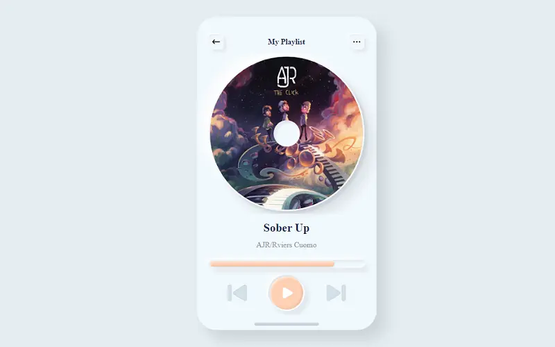 Neumorphism Soft UI Music Player