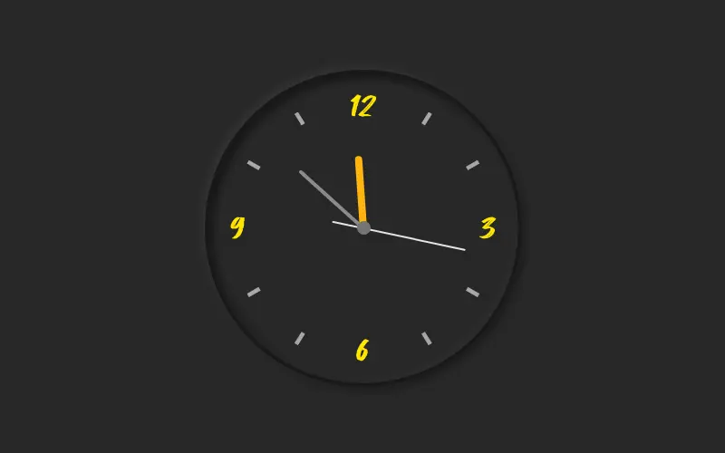 Neumorphism Working Analog Clock UI Design