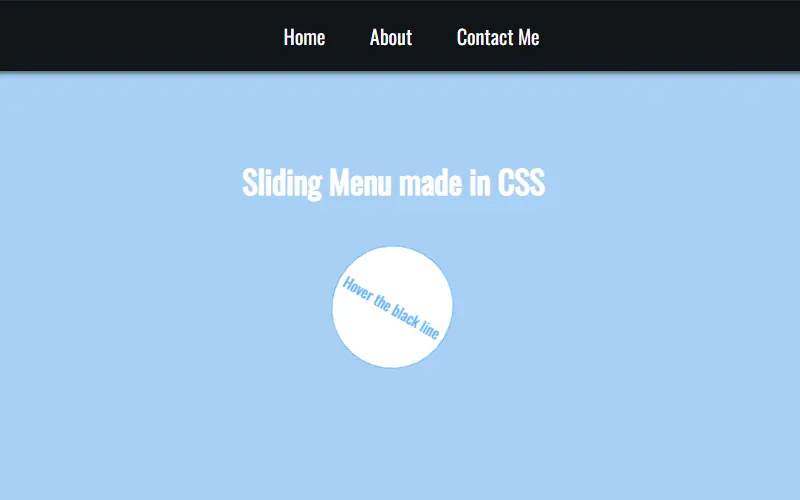 Nice Sliding Menu Made In CSS