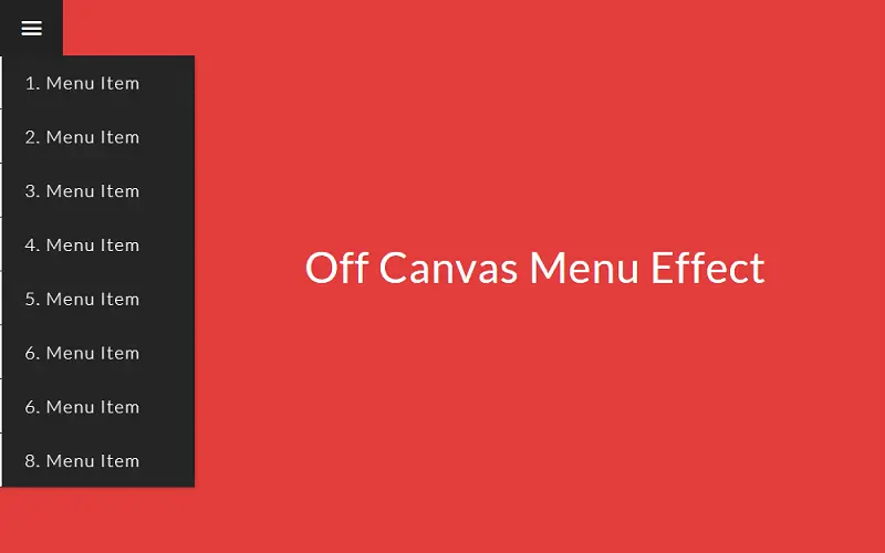 Off Canvas Menu Effect Delayed Flip Out