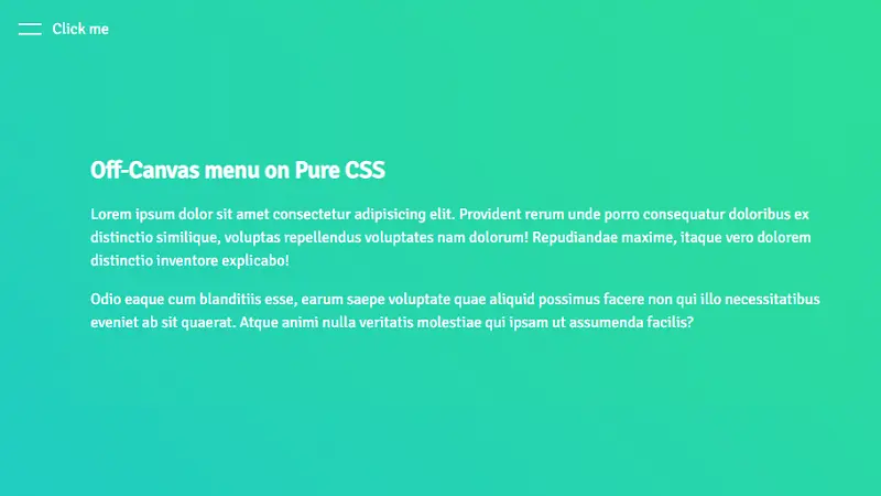 Off-Canvas Menu On Pure CSS