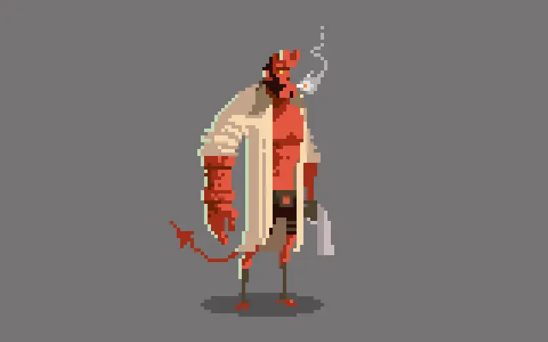 Pixel Art Hellboy