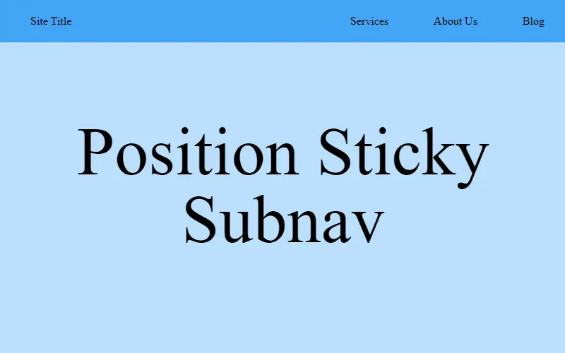Position Sticky Subnav
